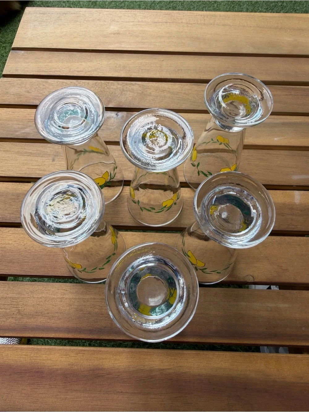 Lemon Vintage Cottage Kitchen Limoncello Shot Glasses Set of 6 Cordial Aperitif